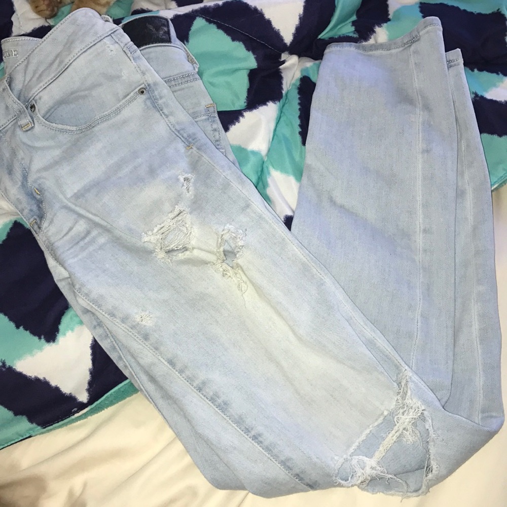 Light wash ripped jeans